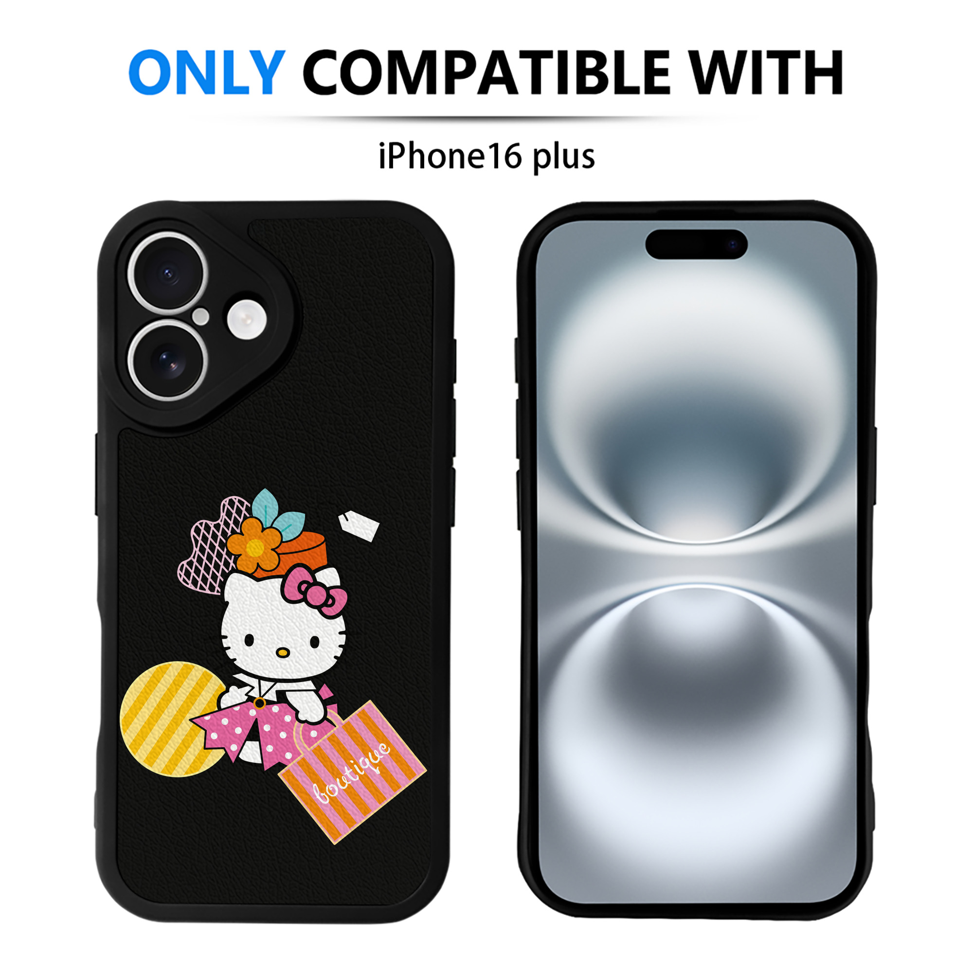 （画像用） Hello Kitty ハローキティ 【iPhone 16シリーズ対応】シリコンスマホケース（レザー調） 材質：シリコン